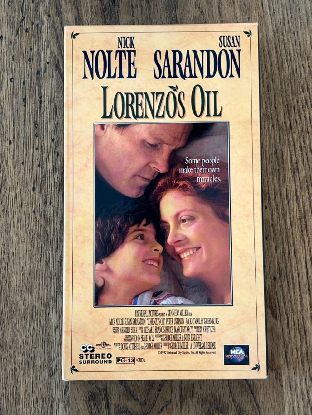 Lorenzos Oil 1992 Movie VHS Drama Nick Nolte Susan Sarandon PG-13 Pre-Owned